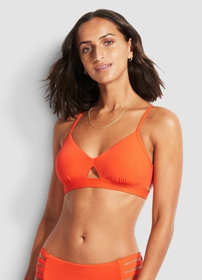 Active Hybrid Bralette - Spicy Orange push up bikinis women, sporty womens bikini sets