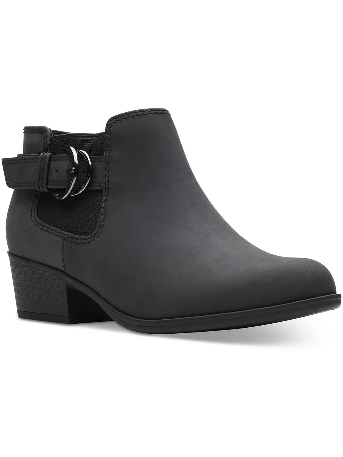 Adreena Field Womens Leather Stretch Booties