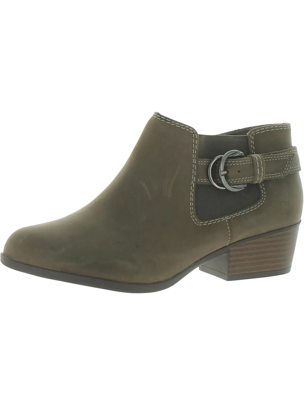 Adreena Field Womens Leather Stretch Booties