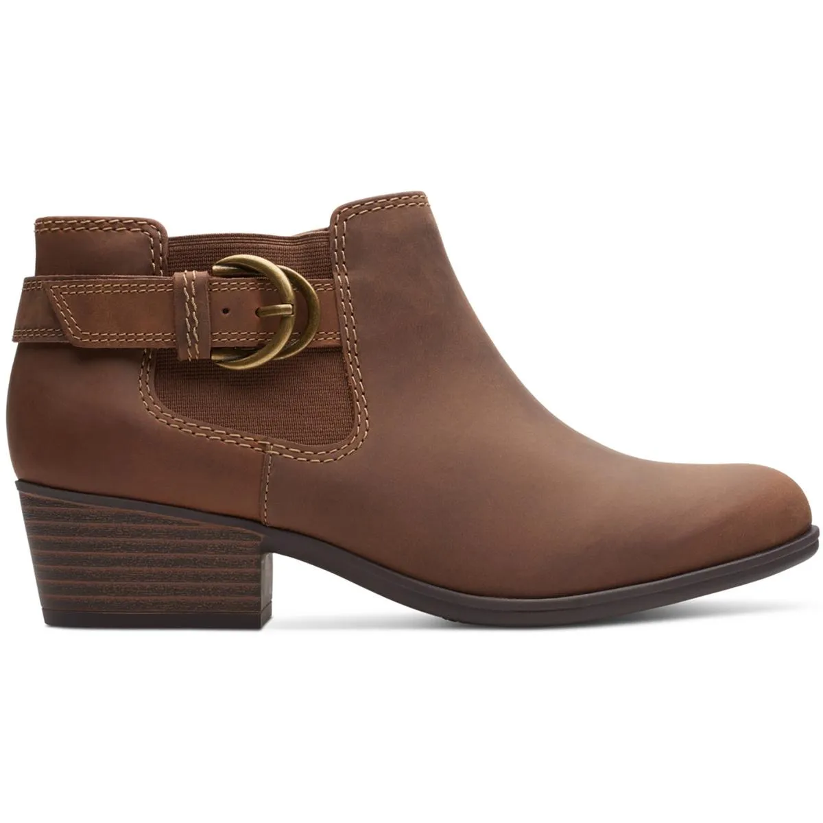 Adreena Field Womens Leather Stretch Booties