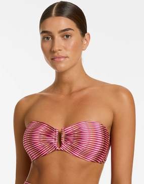 Alessia Geo Bandeau Bikini Top - Peony full coverage swim tops, cute bikini tops