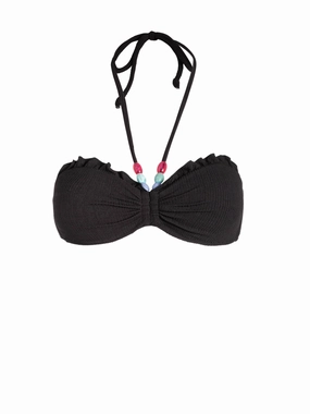 Alexis Top In Black Texture high waist swimwear women, swimsuit for women beachwear