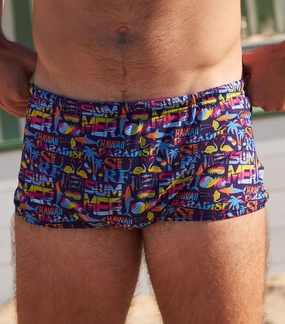 Aloha Tan Through Swim Trunks affordable men's swimwear, summer swimwear for men