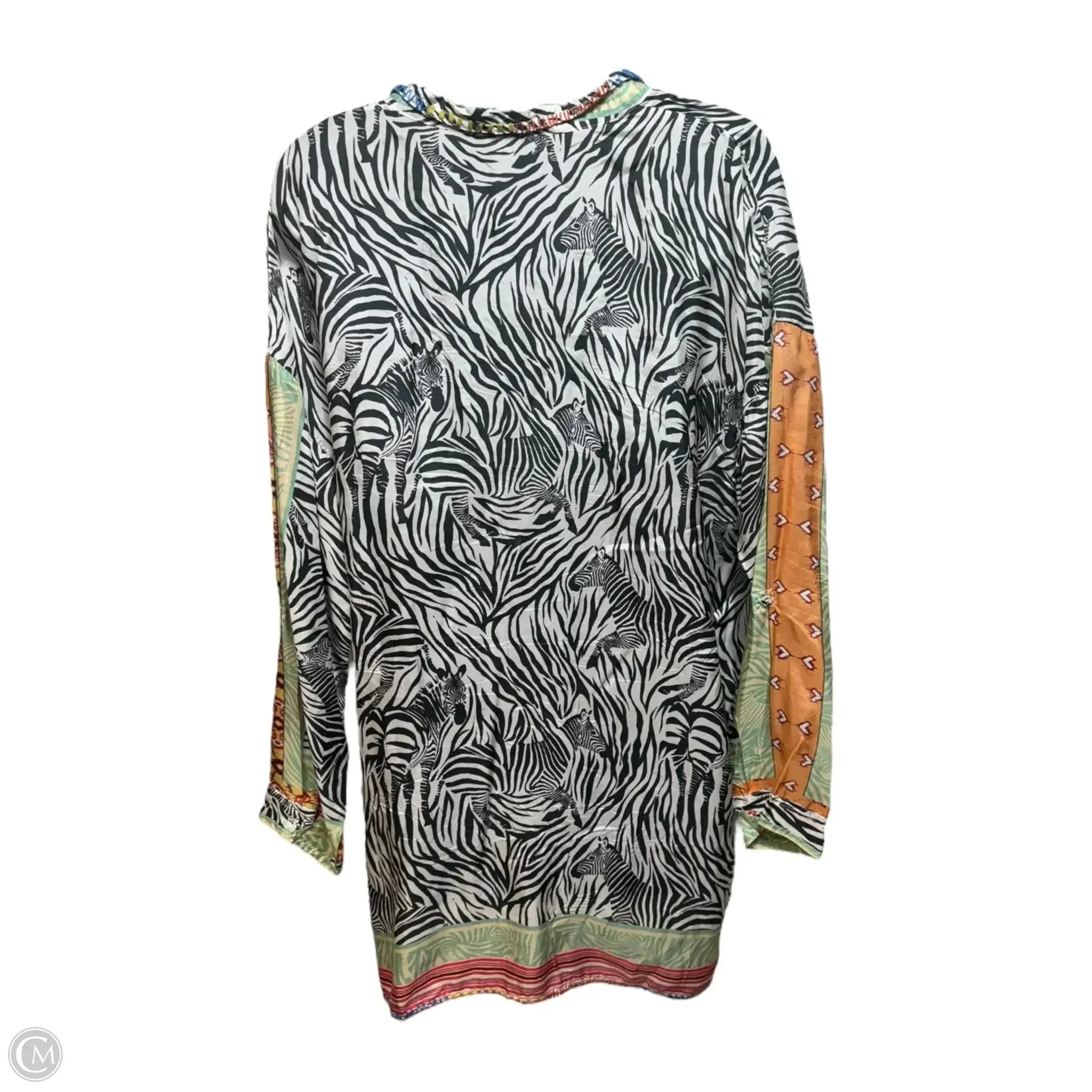 Alvena Silk Zebra Blouse Long Sleeve By Johnny Was In Animal Print, Size: S Johnny Was Clothing