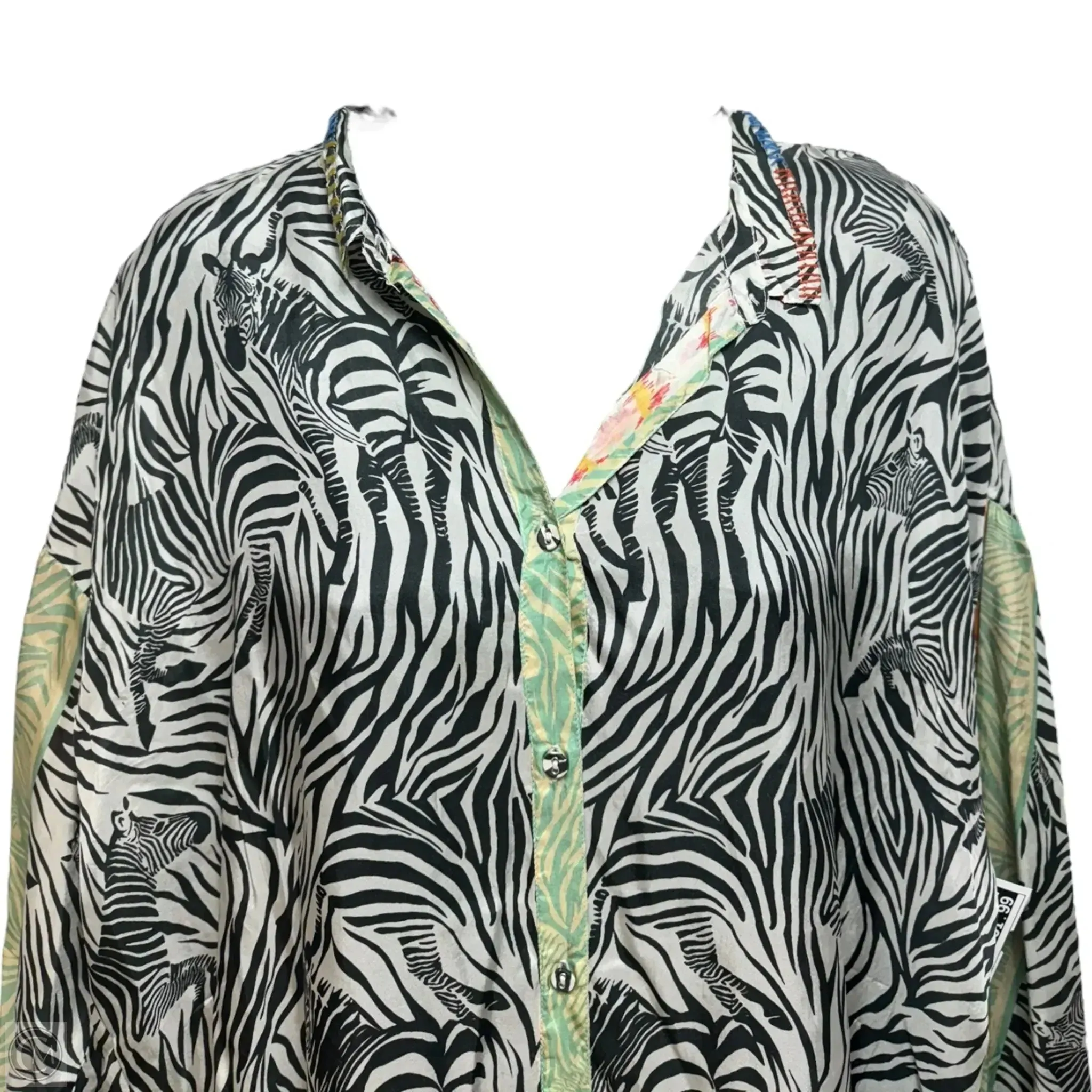 Alvena Silk Zebra Blouse Long Sleeve By Johnny Was In Animal Print, Size: S Johnny Was Clothing