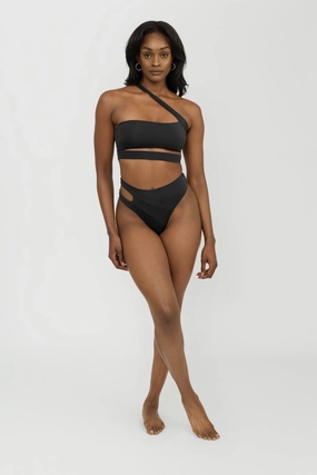 Amara Bottom - Black soft fabric swimwear women, resort swimwear for ladies