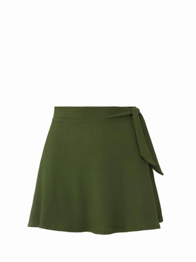 Amy Swim Skirt Olive Texture fashionable beach swimwear, modern womens bikinis