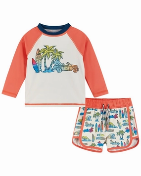 Andy & Evan Rashguard Set boys swimwear sets, boys swim trunks
