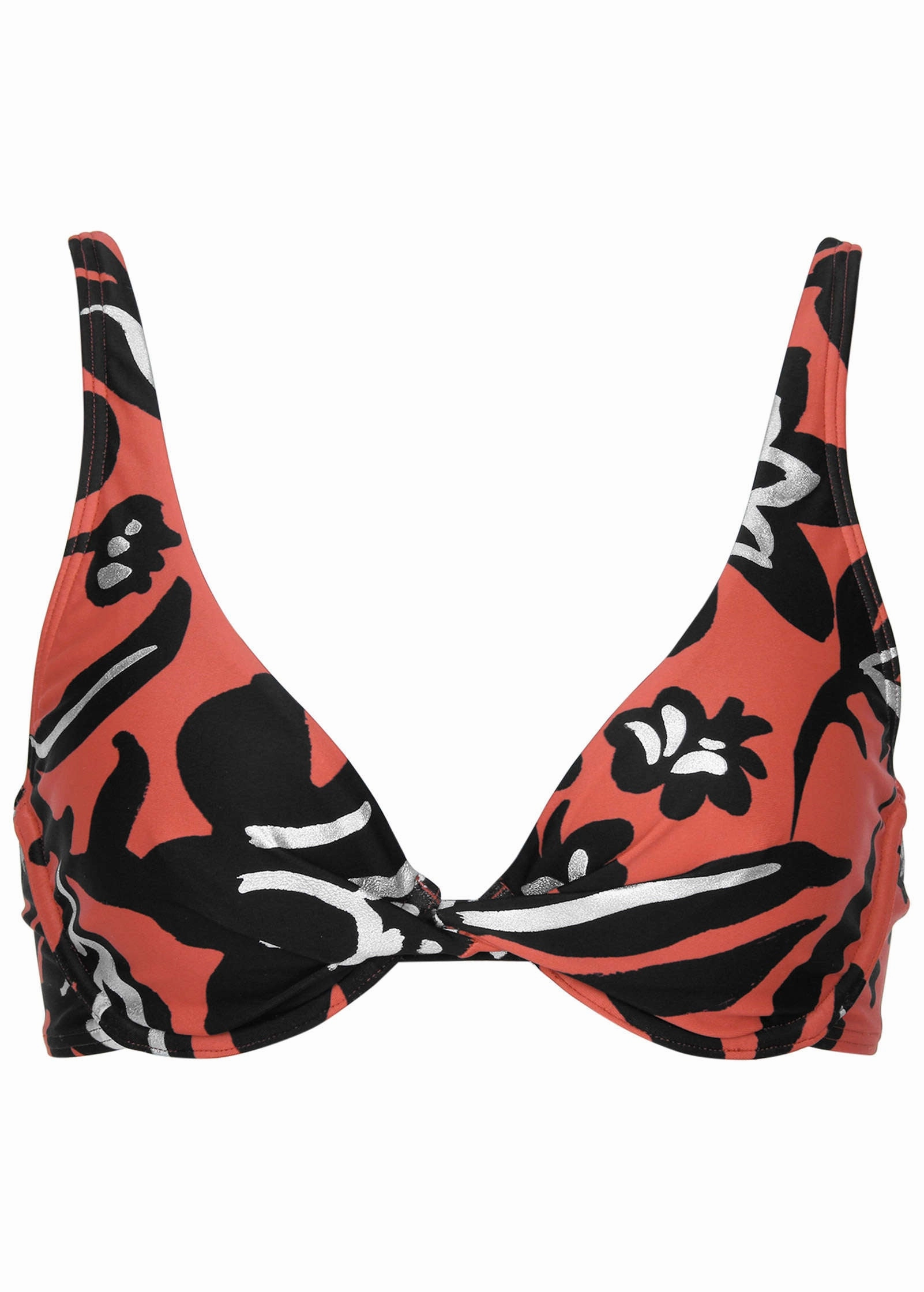 Antigua Twist Underwire Top - Foiled Painterly Floral