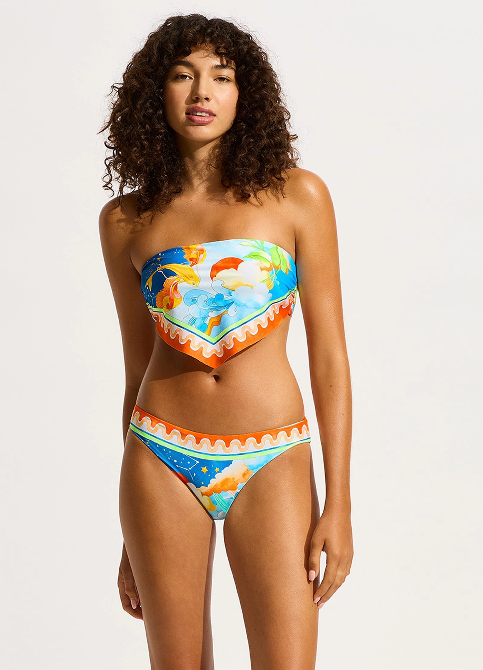 Aquarius Scarf Bandeau Bikini Top - Turquoise