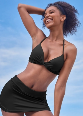 Aruba Swim Skirt - Black Beauty modest swim bottoms women, comfortable bikini bottoms
