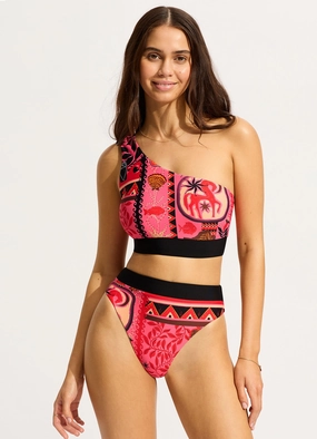 Atlantis High Rise Bikini Bottom - Paradise Pink two-piece bikinis for women, trendy bikinis for beachwear