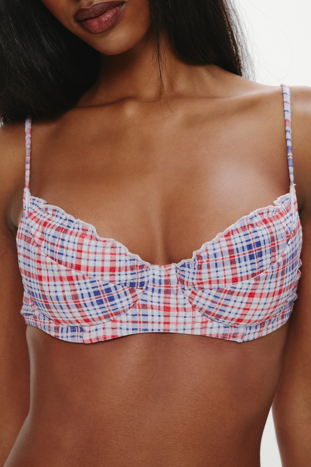 Austin Underwire Bikini Top - Americana Plaid