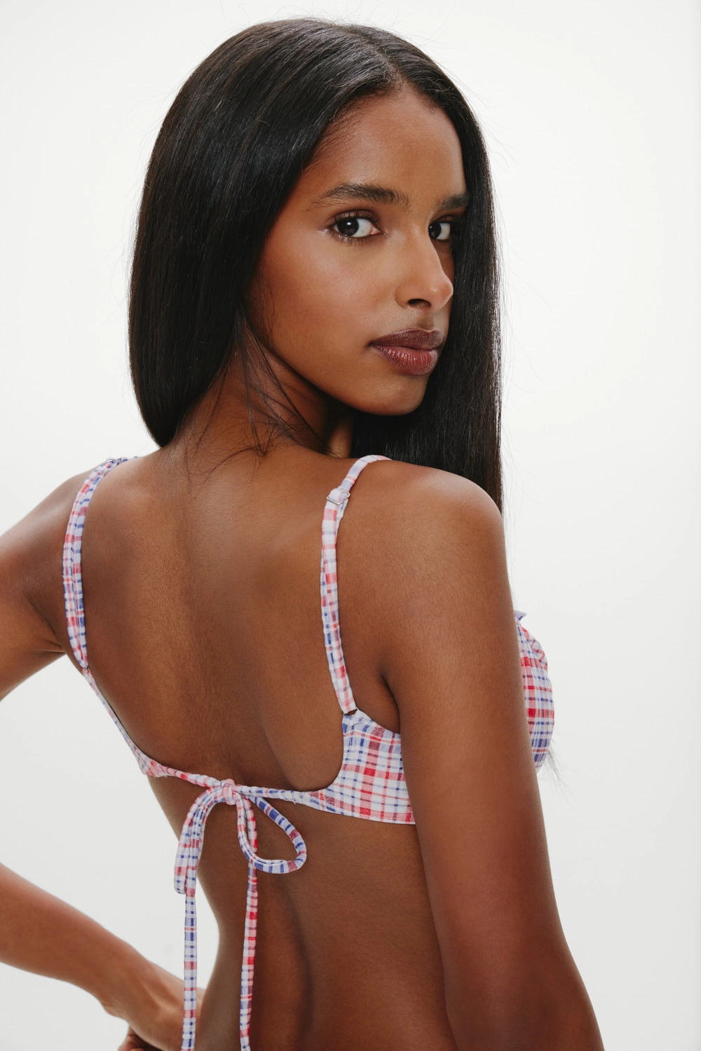 Austin Underwire Bikini Top - Americana Plaid