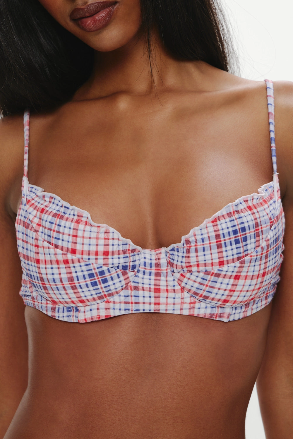 Austin Underwire Bikini Top - Americana Plaid