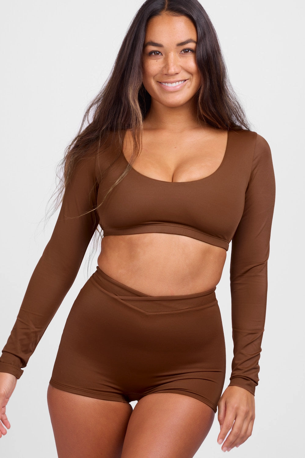 Avalon Long Sleeve Crop Rashie - Coconut