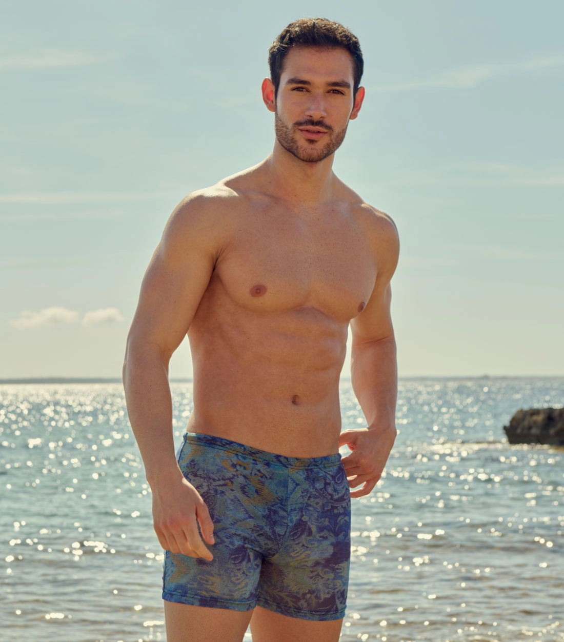 Azure Tan Through Swim Shorts