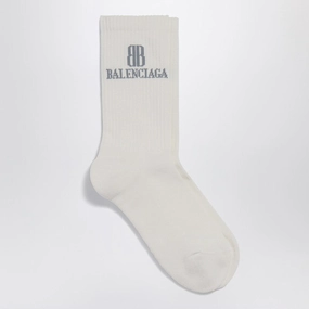 Balenciaga Men's Nano Bb Socks In Cotton Blend mens full coverage swimwear, stylish mens swim trunks