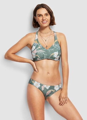 Balinese Retreat Hipster Bikini Pants - Olive Leaf plus size swimwear women, summer swimwear for ladies