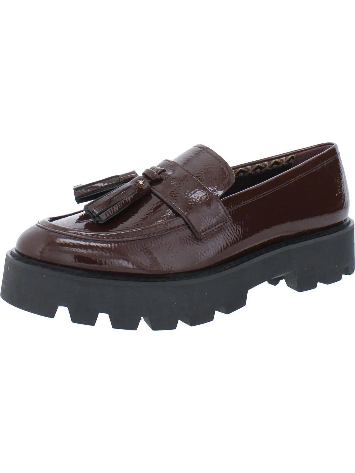 Balinna Womens Patent Loafer Heels