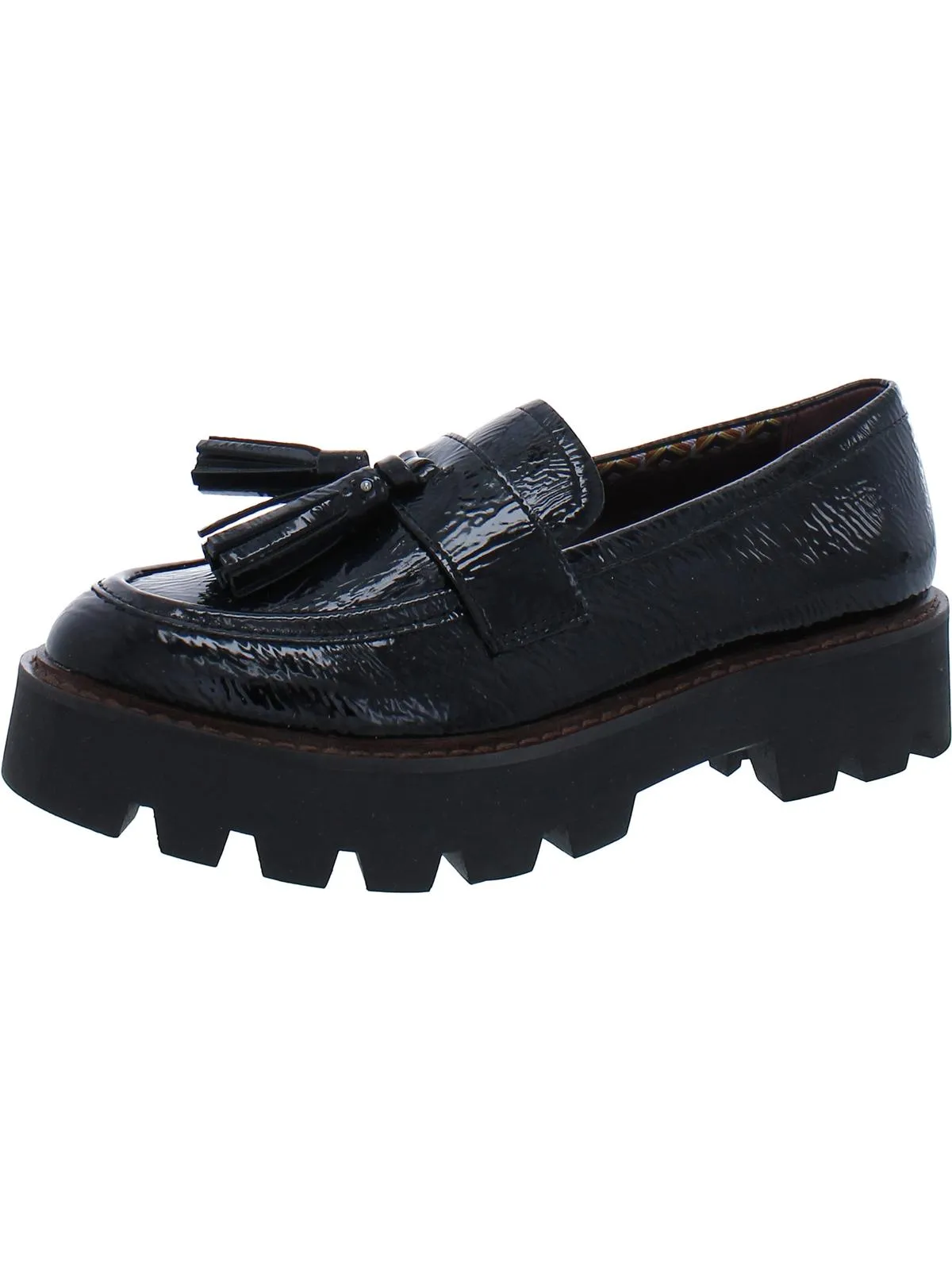 Balinna Womens Patent Loafer Heels