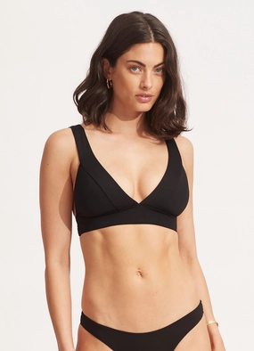 Banded Tri Bra - Black push up bikinis women, sporty womens bikini sets