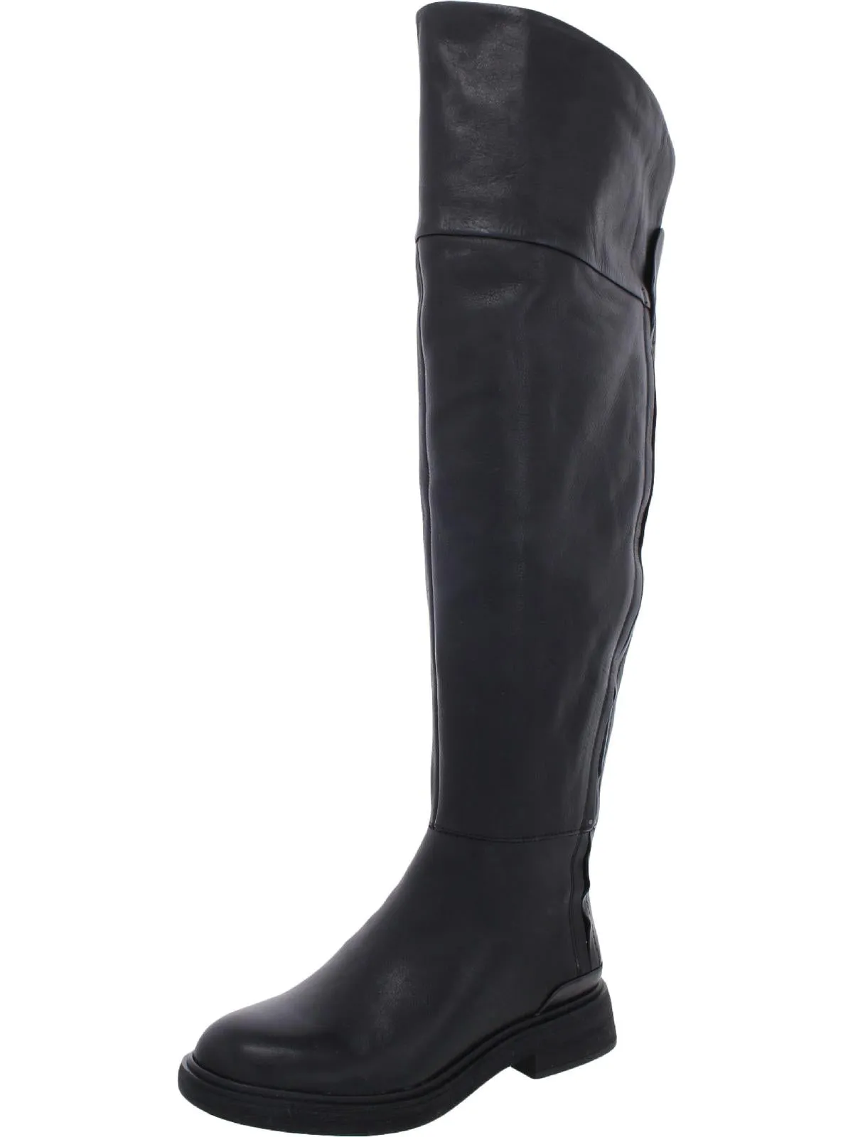 Battina Womens Leather Block Heel Over-The-Knee Boots ecco Shoes