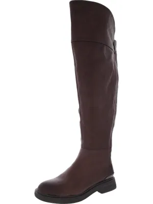 Battina Womens Leather Block Heel Over-The-Knee Boots ecco Shoes