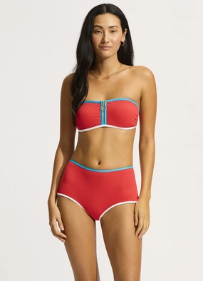 Beach Bound Boyleg Bikini Bottom - Flame push up bikinis women, sporty womens bikini sets