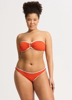 Beach Bound Hipster Bikini Bottom - Tamarillo modern womens swimwear, one piece swimsuits women