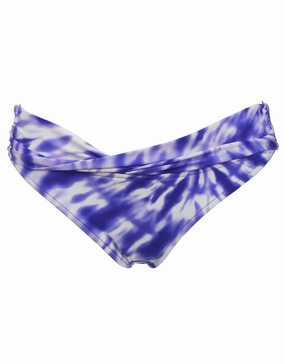 Beach Break Twist Band Hipster Bikini Bottom - Dazzling Blue swim shorts for women, stretch fit swim bottoms