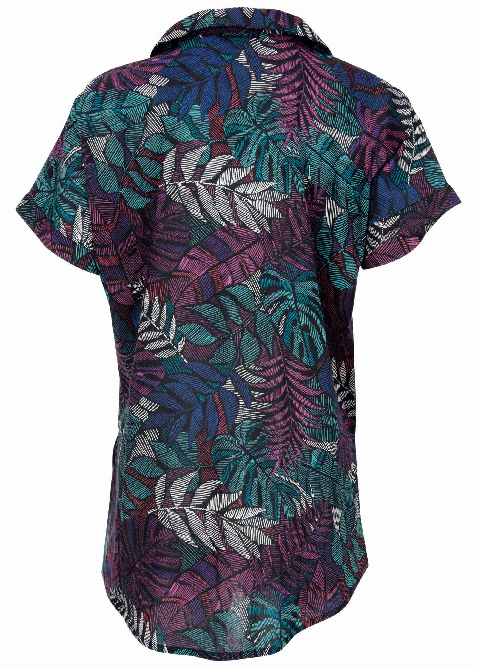 Beach Button Down Shirt - Tropical Leaves