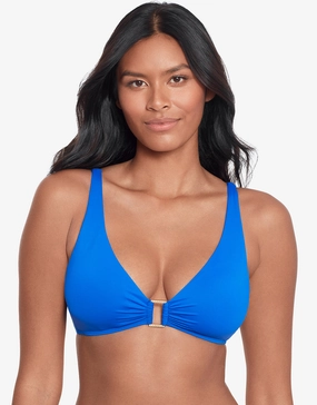 Beach Club Solids Ring OTS Bikini Top - Royal Blue full coverage swim tops, cute bikini tops