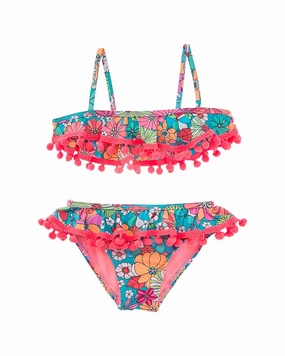 Beach Lingo 2pc Ruffle Bra & High-Waist Bottom Swim Set stylish teen girl swimsuits, teen girls swimwear sets