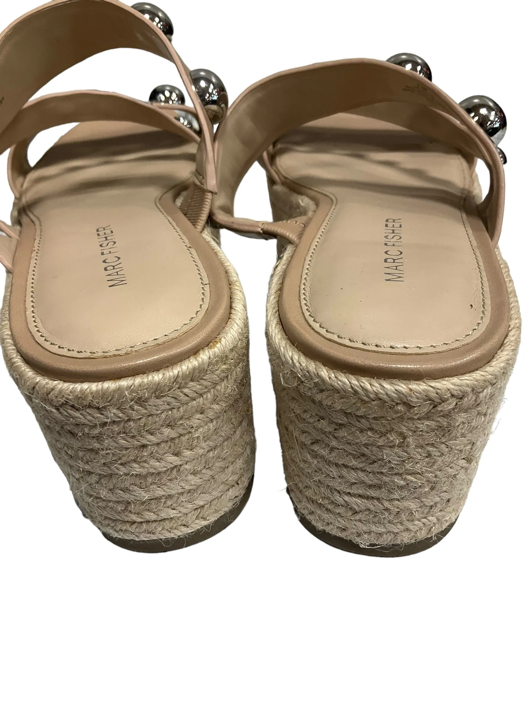 Beige Sandals Heels Platform Marc Fisher, Size 9.5 marc-fisher