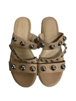 Beige Sandals Heels Platform Marc Fisher, Size 9.5 marc-fisher