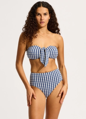 Bella High Waisted Bikini Bottom - Ultramarine affordable swimwear for women, chic swimsuits for women