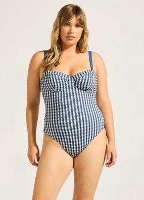 Bella Underwire One Piece - Ultramarine slimming one piece swimsuits, fashionable one piece suits