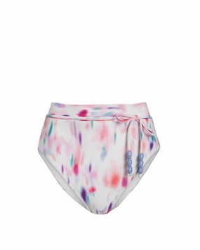 Belted Hi Waist Hi Leg Bottom In Hazy Ikat Ivory fashionable beach swimwear, modern womens bikinis