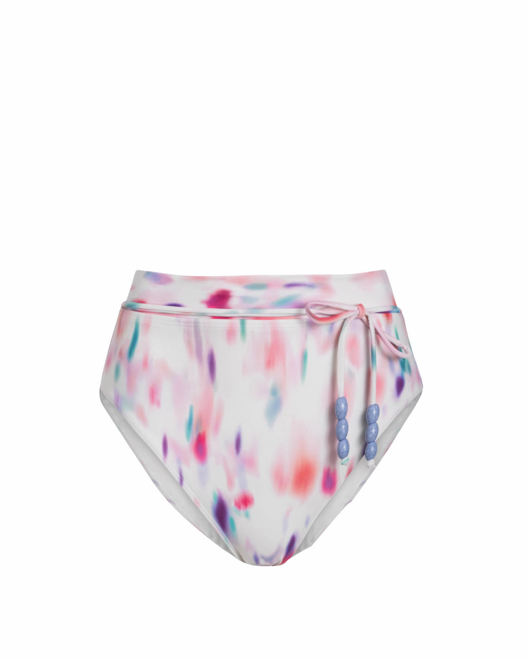 Belted Hi Waist Hi Leg Bottom In Hazy Ikat Ivory fashionable beach swimwear, modern womens bikinis