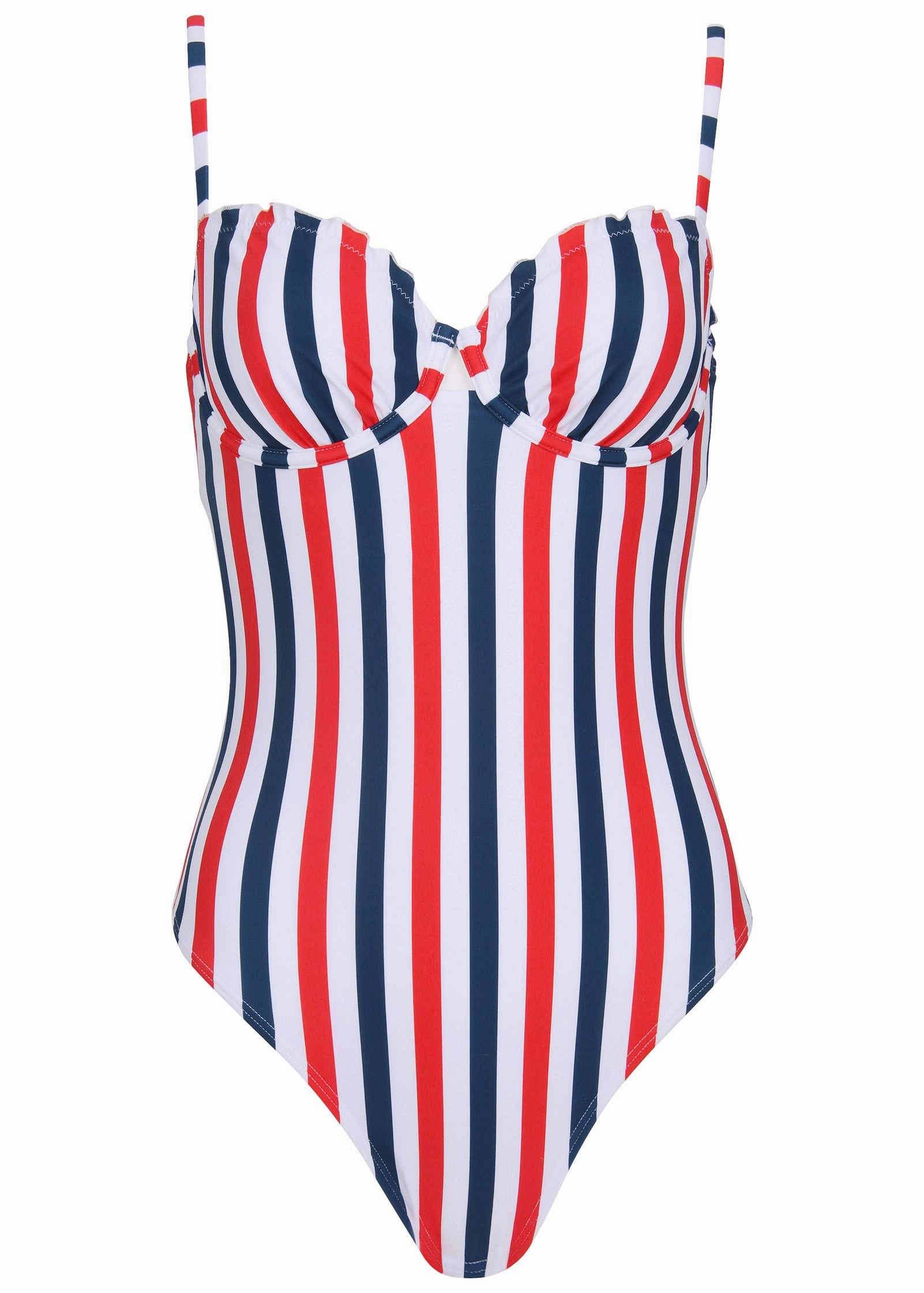 Bermuda Underwire One-Piece - Americana Stripe Large
