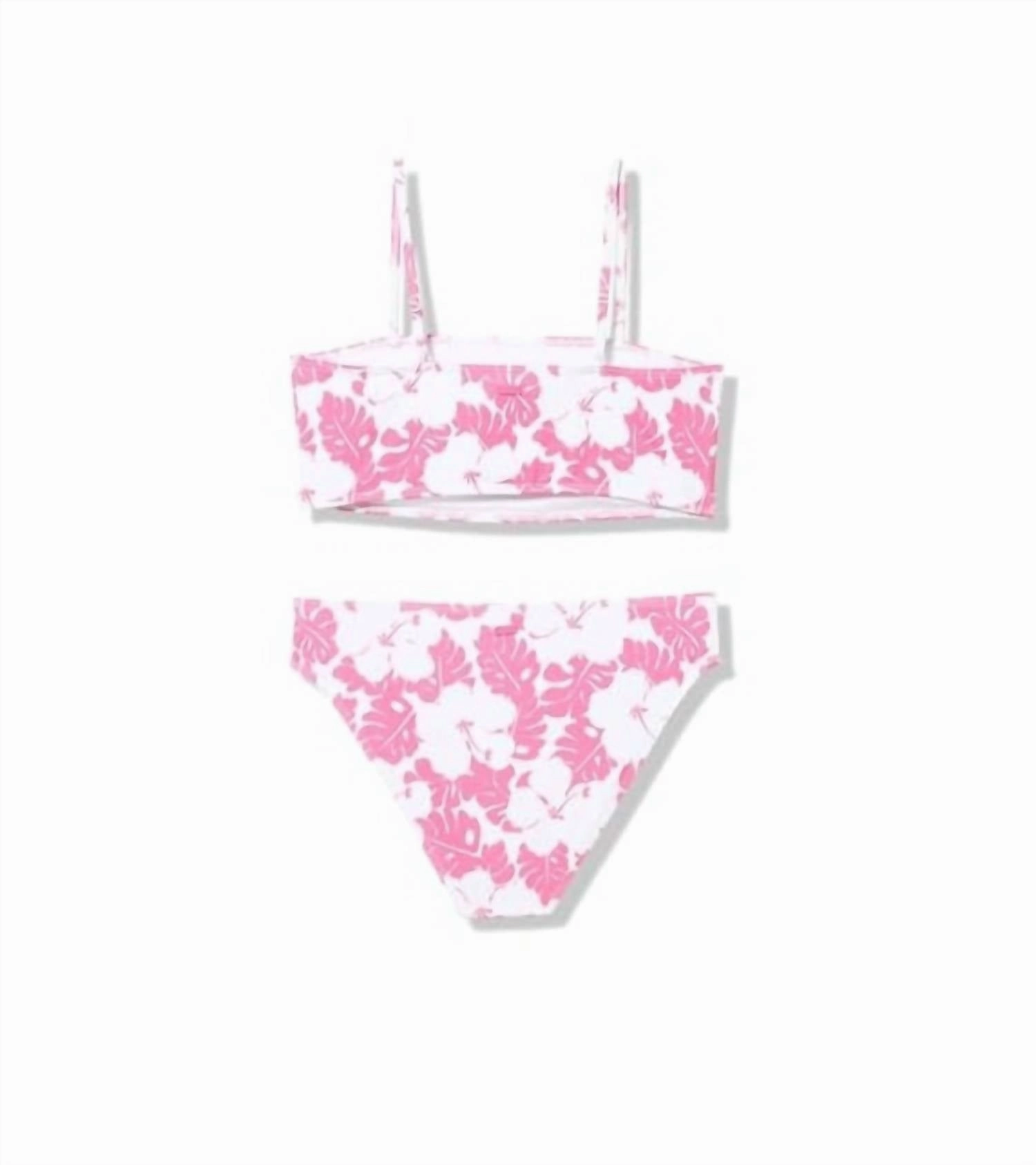 Big Girls Totally Iconic Swimsuit Set In Shocking Pink