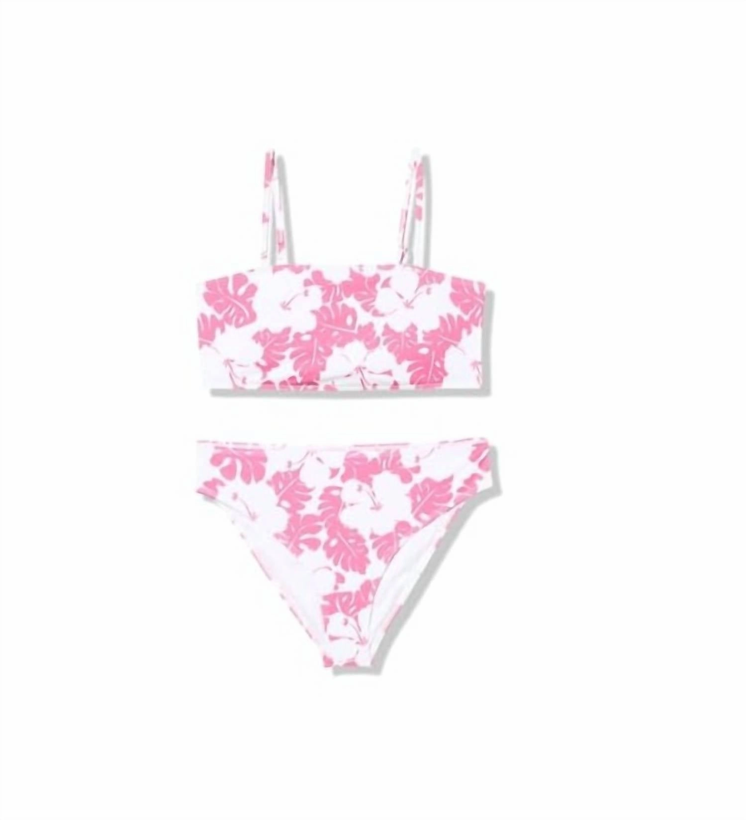 Big Girls Totally Iconic Swimsuit Set In Shocking Pink stylish teen girl swimsuits, teen girls swimwear sets