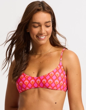 Birds of Paradise Bralette Bikini Top - Chilli Red full coverage swim tops, cute bikini tops