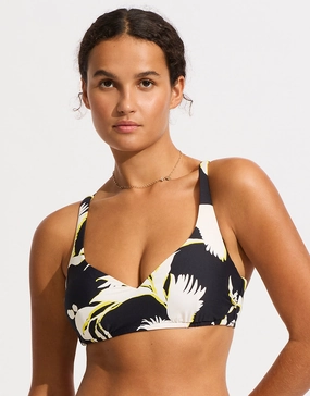 Birds of Paradise DD Sweetheart Halter Bikini Top - Black full coverage swim tops, cute bikini tops