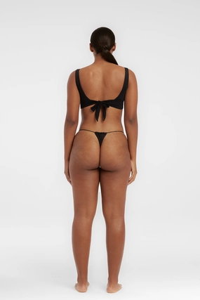 Bixi Bottom - Black soft fabric swimwear women, resort swimwear for ladies
