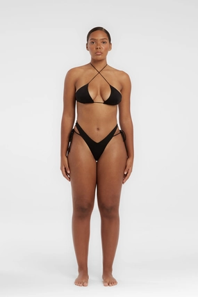 Bixi Top - Black soft fabric swimwear women, resort swimwear for ladies
