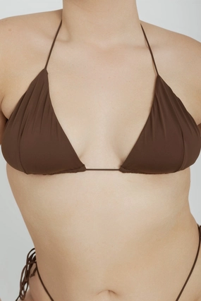Bixi Top - Chocolate soft fabric swimwear women, resort swimwear for ladies