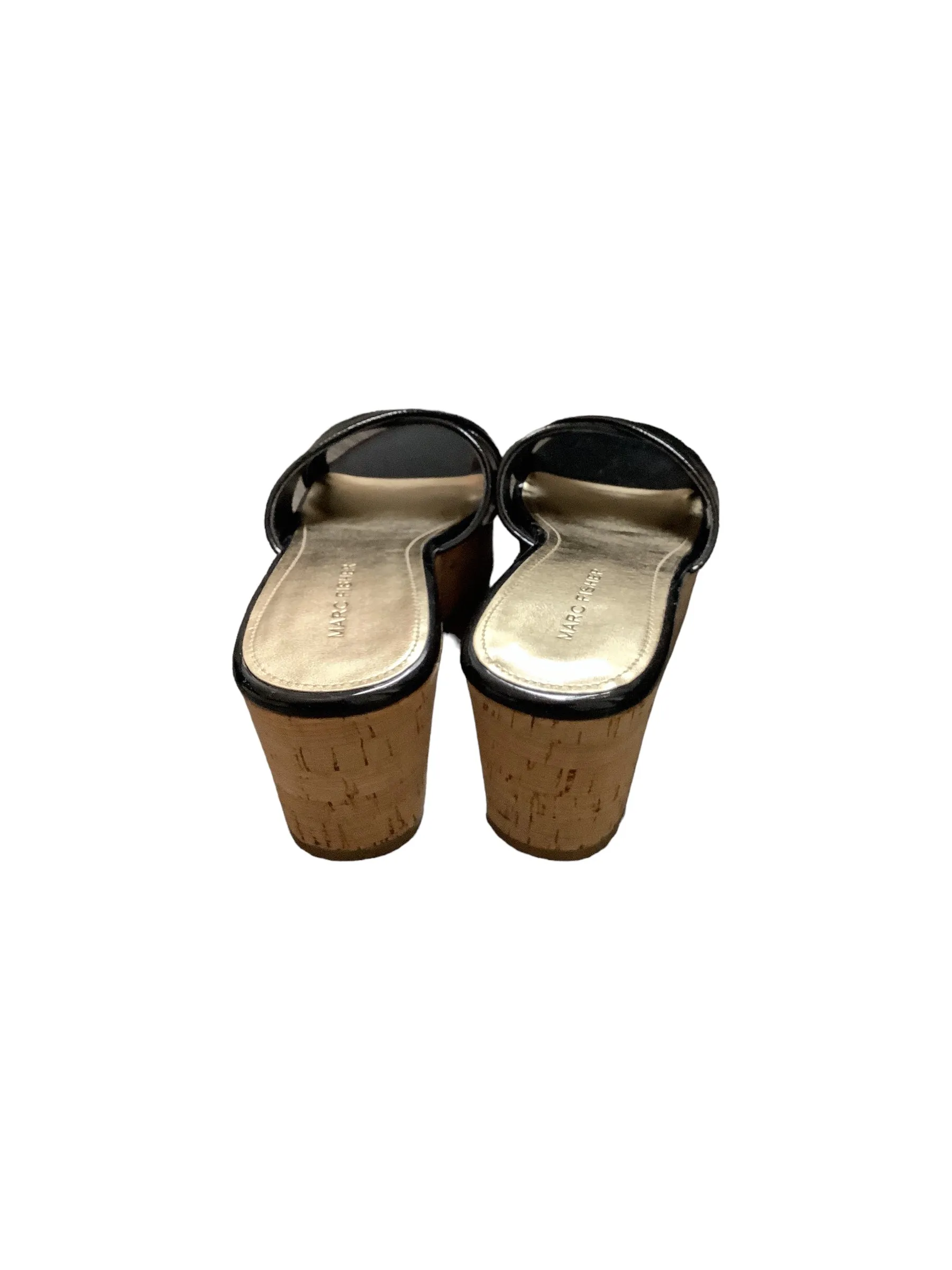 Black Sandals Heels Wedge Marc Fisher, Size 7 marc-fisher