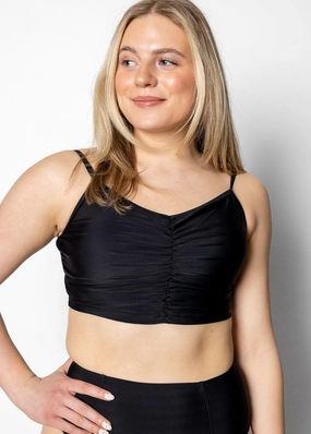 Black | Centered Top tankini swim tops, adjustable bikini tops